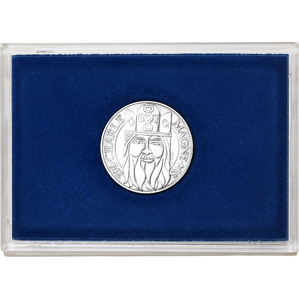 France, 100 Francs, Charlemagne, 1986, Monnaie de Paris, BU, Silver, MS(65-70)