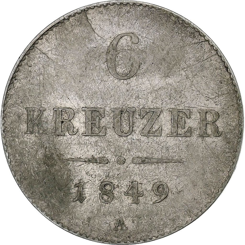 Austria, Ferdinand I, 6 Kreuzer, 1849, Vienna, Billon, , KM:2199