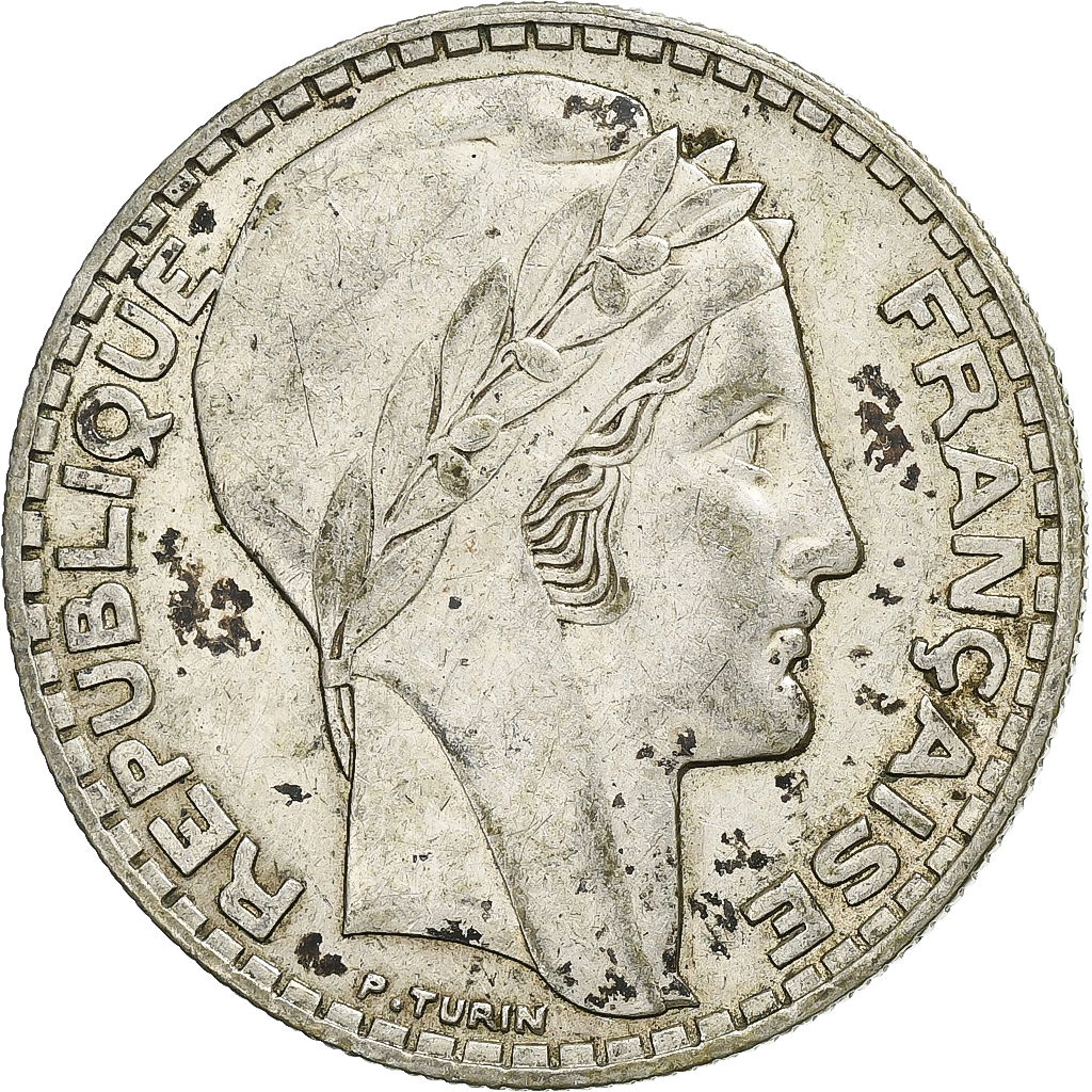 France, 20 Francs, Turin, 1933, Paris, Silver, , Gadoury:852, KM:879