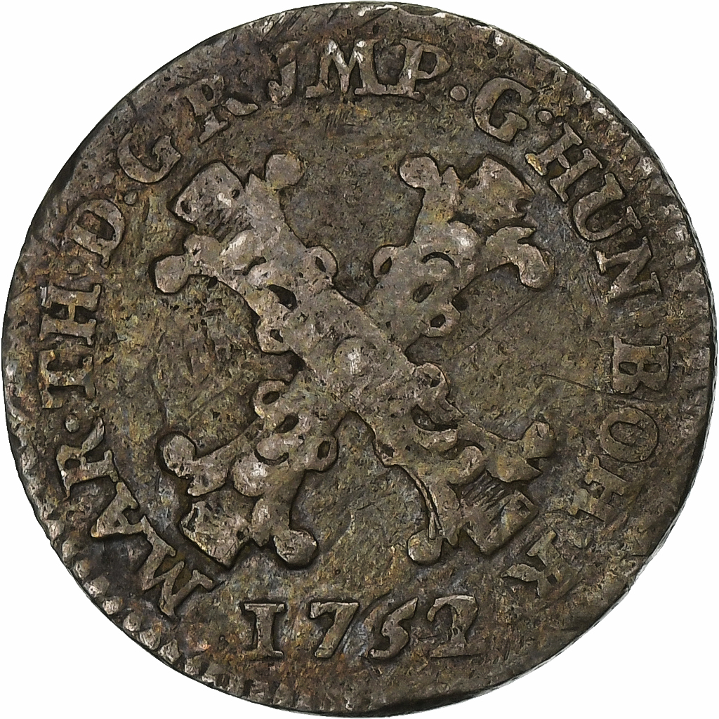 Austrian Netherlands, Maria Theresa, 10 Liards, 1752, Antwerp, Billon