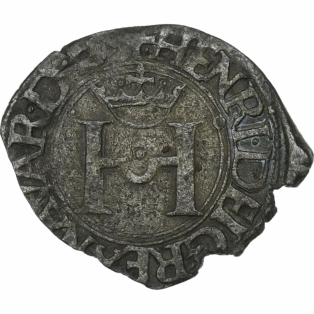 Kingdom of Navarre, Henri d'Albret, Liard à la croisette, 1541-1555, Billon