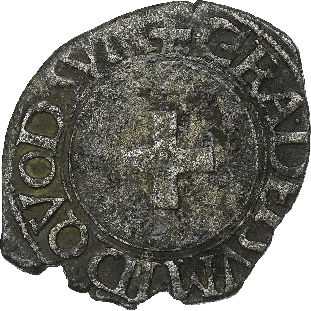 Kingdom of Navarre, Henri d'Albret, Liard à la croisette, 1541-1555, Billon