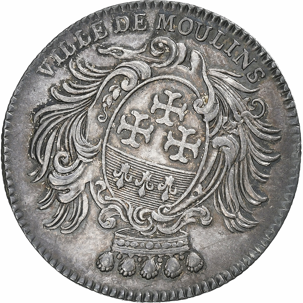 France, Token, Louis XV, Ville de Moulins, 1747, Silver, 