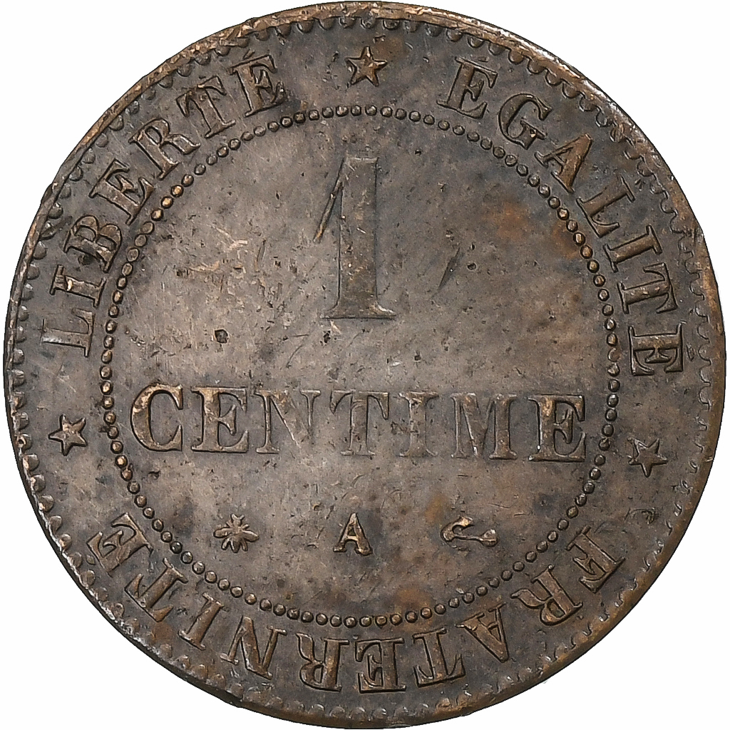 France, Centime, Cérès, 1872, Paris, Bronze, EF, Gadoury:88, KM:826.1