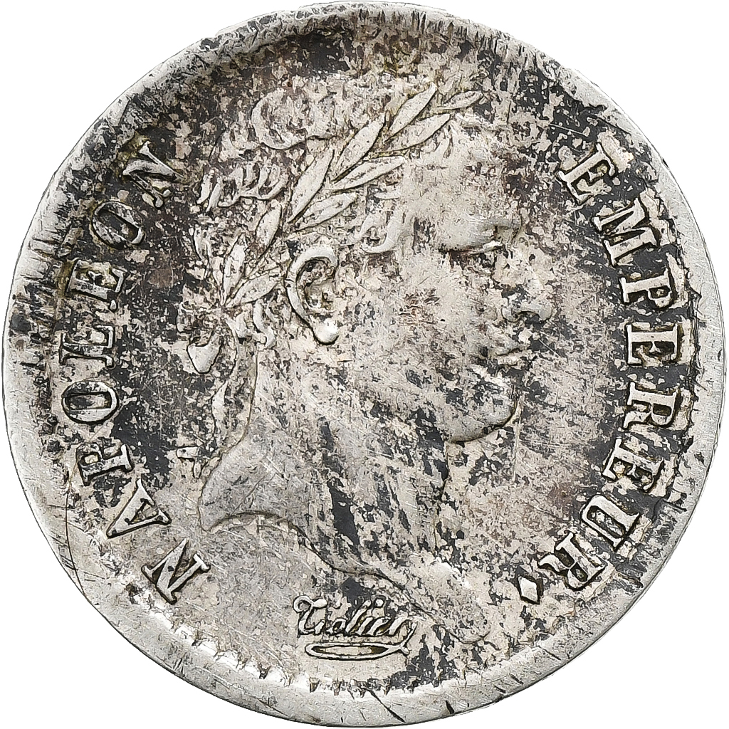 France, Napoleon I, 1/2 Franc, 1808, Lyon, Silver, , Gadoury:398