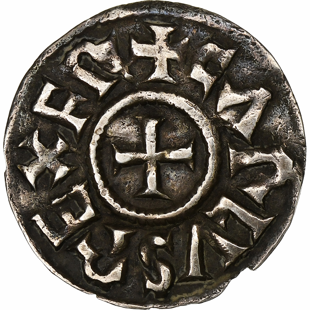 Frankrijk, Charles II le Chauve, Denier, ca. 840-864, Melle, Zilver, ZF+