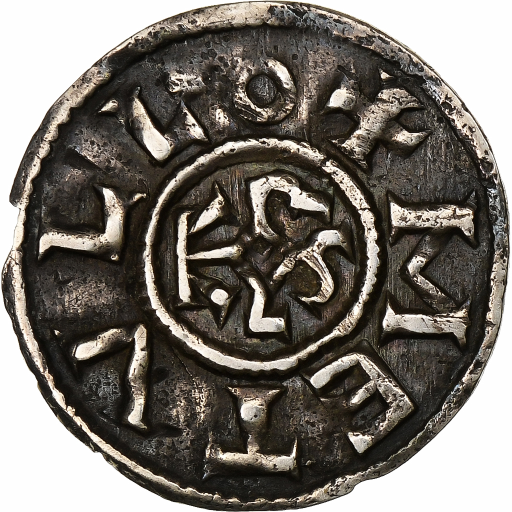 Frankrijk, Charles II le Chauve, Denier, ca. 840-864, Melle, Zilver, ZF+
