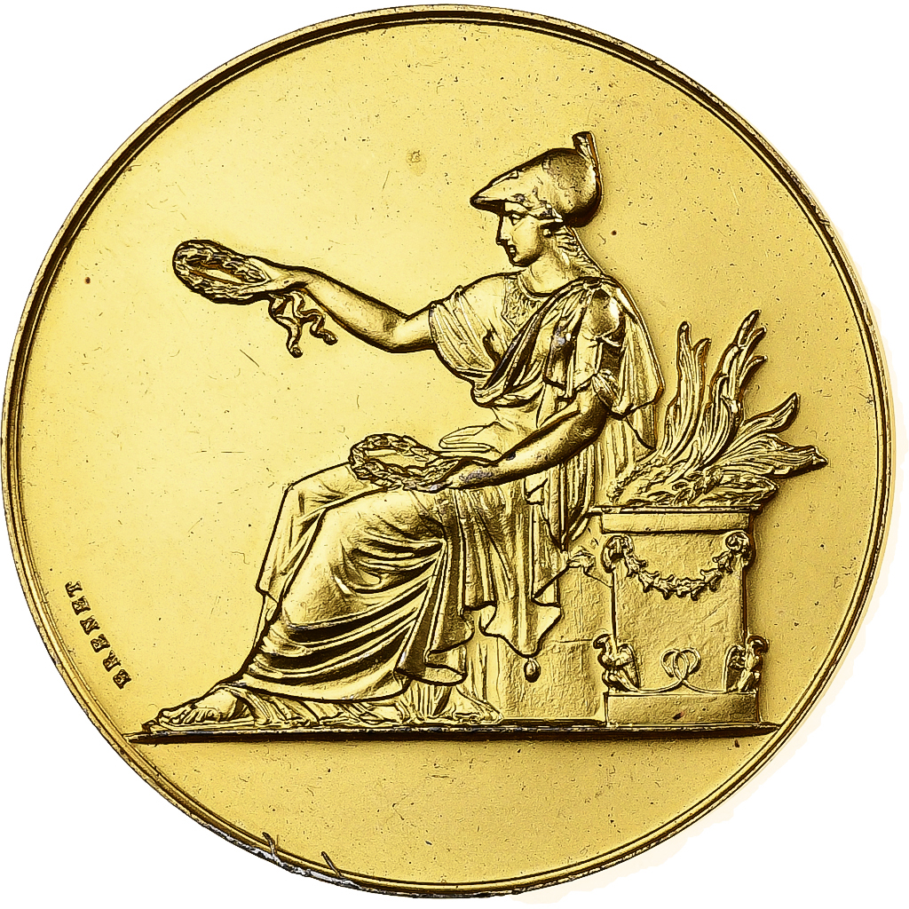 France, Medal, Notaires de la cour de Douai, 1966, Gold plated silver, Brenet