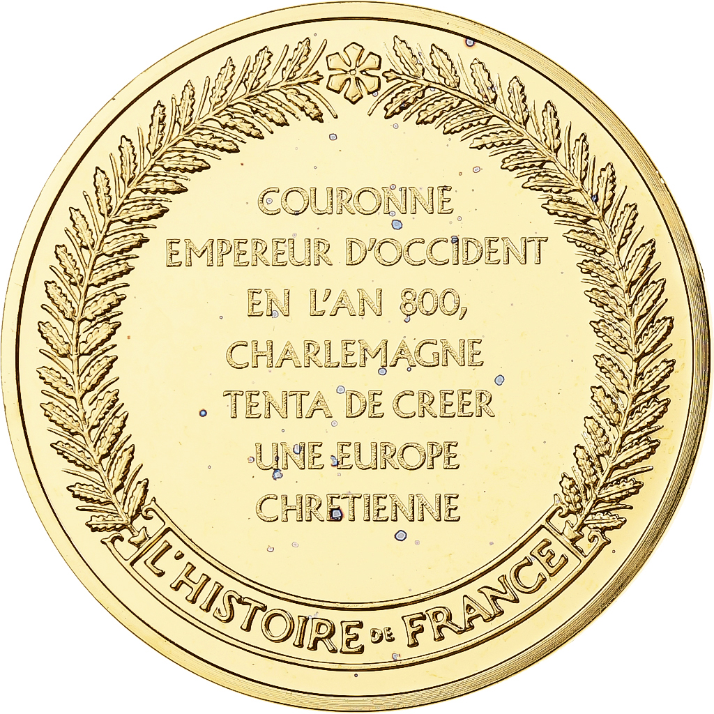 France, Medal, Charlemagne, Franklin Mint, Vermeil, Proof, 