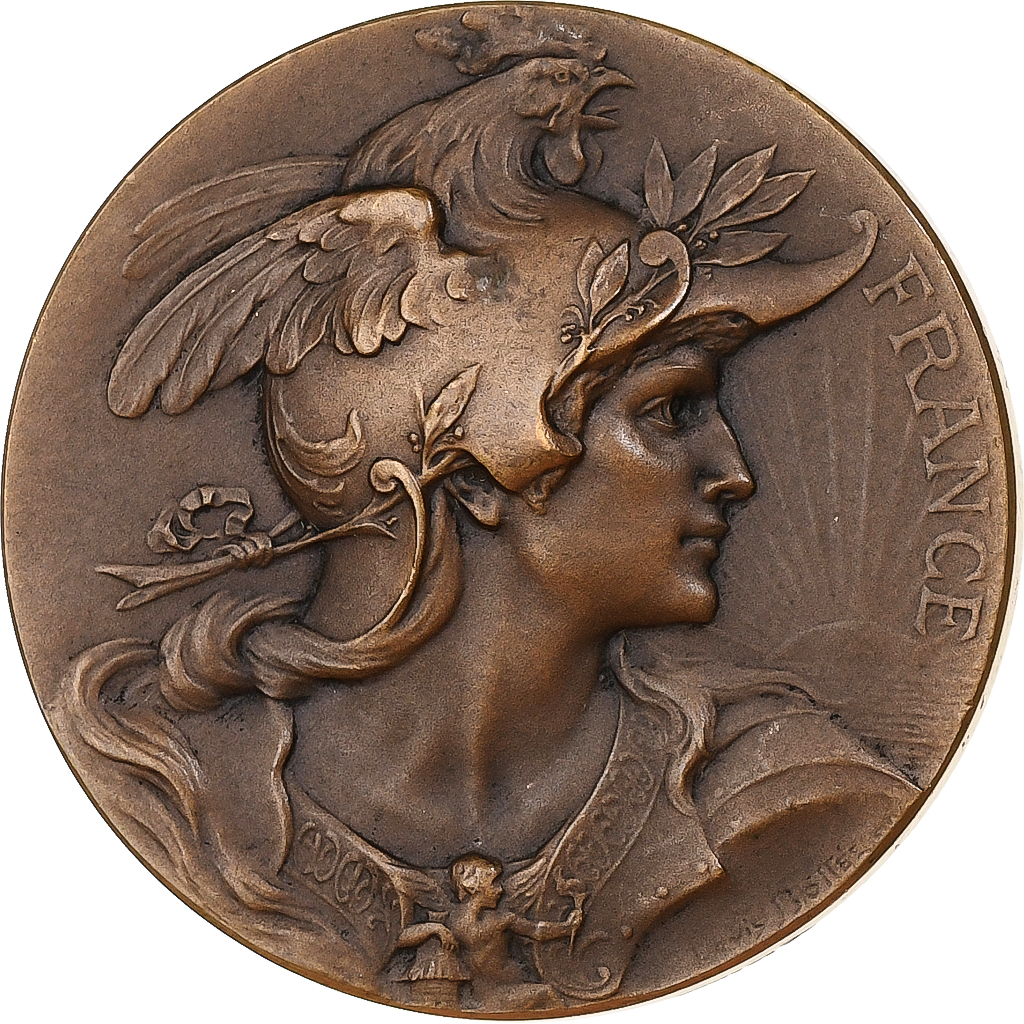 France, Medal, École des Beaux-Arts de Rouen, Bronze, Bottée, 