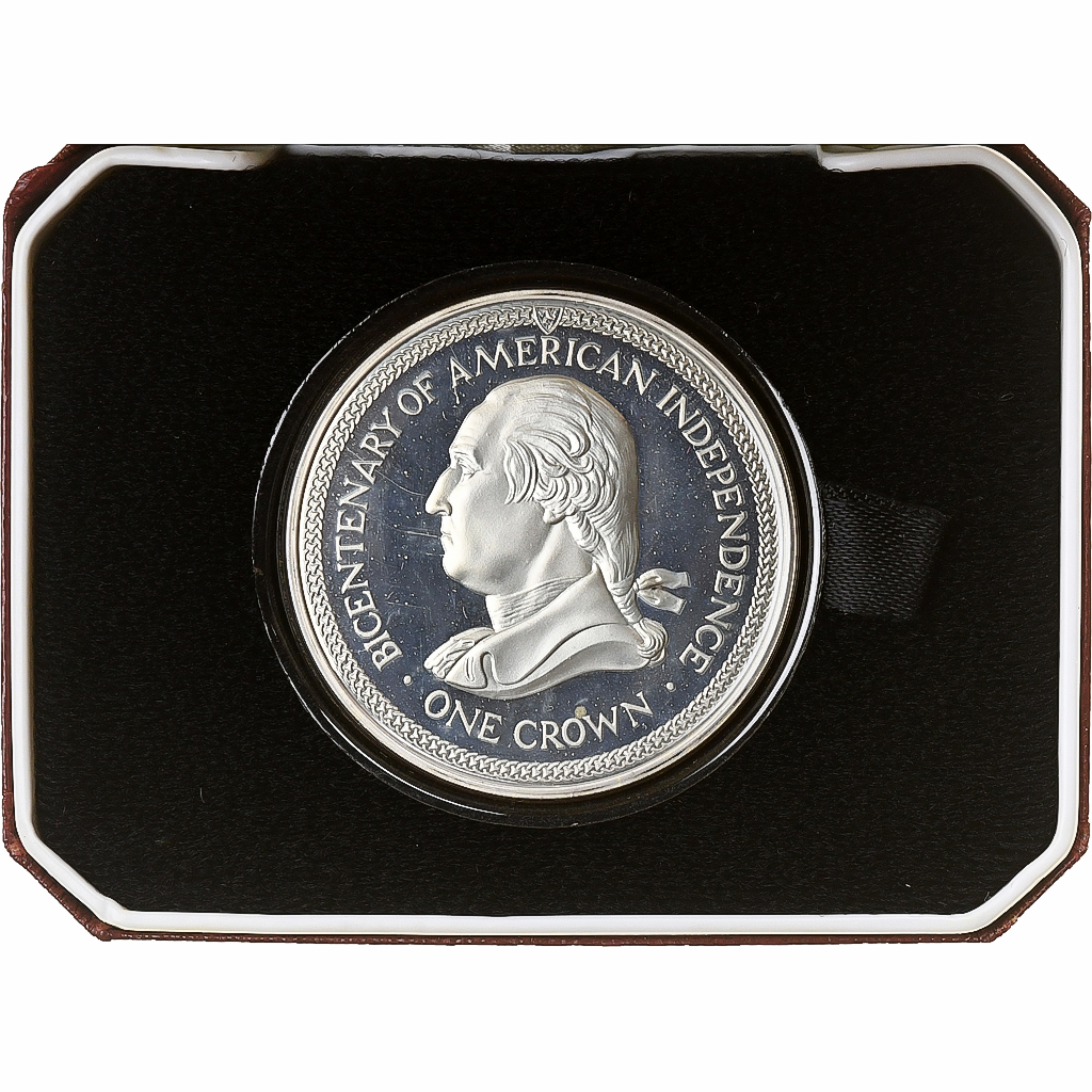 Isle of Man, Elizabeth II, Crown, Washington, 1976, Pobjoy Mint, Proof, Silver