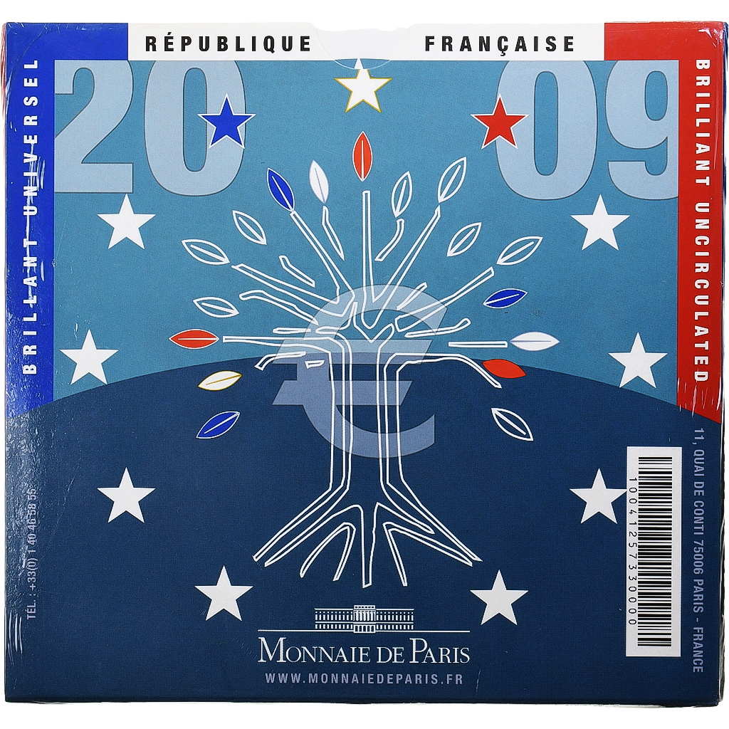 Frankreich, Coffret 1c. à 2€, BU, 2009, Monnaie de Paris, STGL