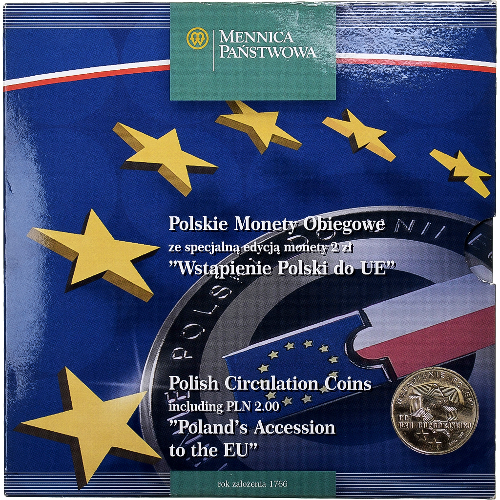 Poland, 1 Grosz to 5 Złotych, Accession to the EU, 1995, Warsaw, BU, 