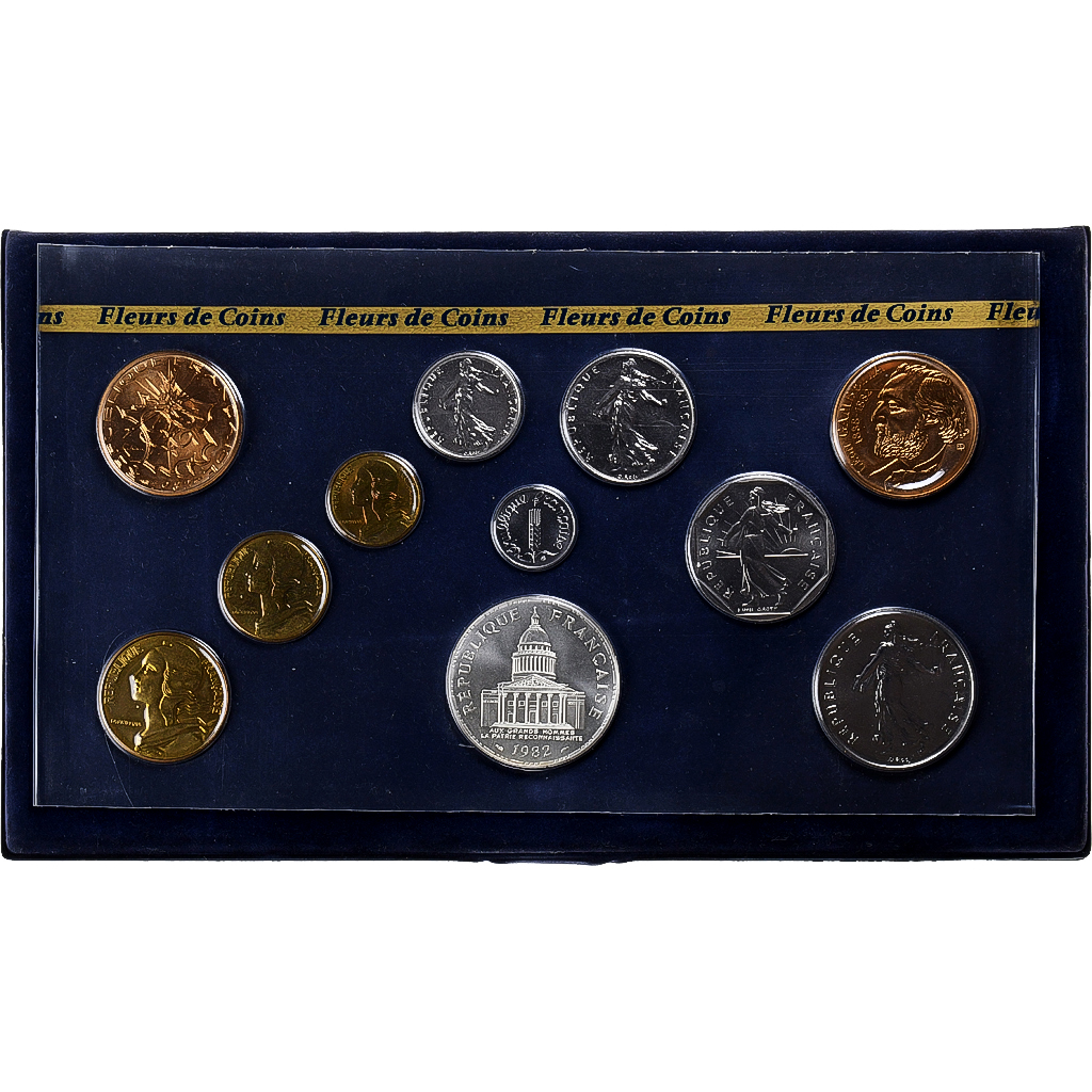 France, Coffret 1 c. à 100 frs., 1982, MDP, FDC, MS