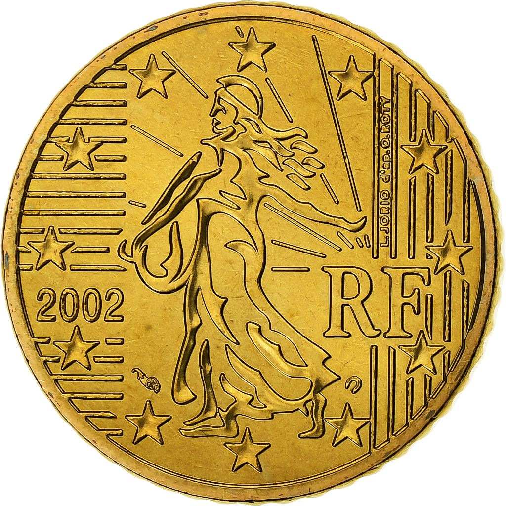 Frankreich, 50 Euro Cent, BU, 2002, Monnaie de Paris, Nordic gold, STGL