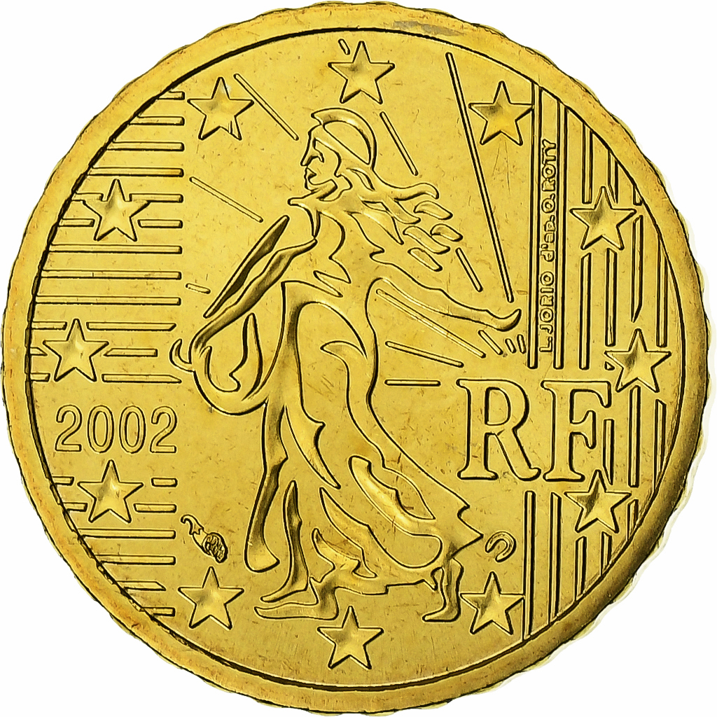 Frankreich, 10 Euro Cent, BU, 2002, Monnaie de Paris, Nordic gold, STGL