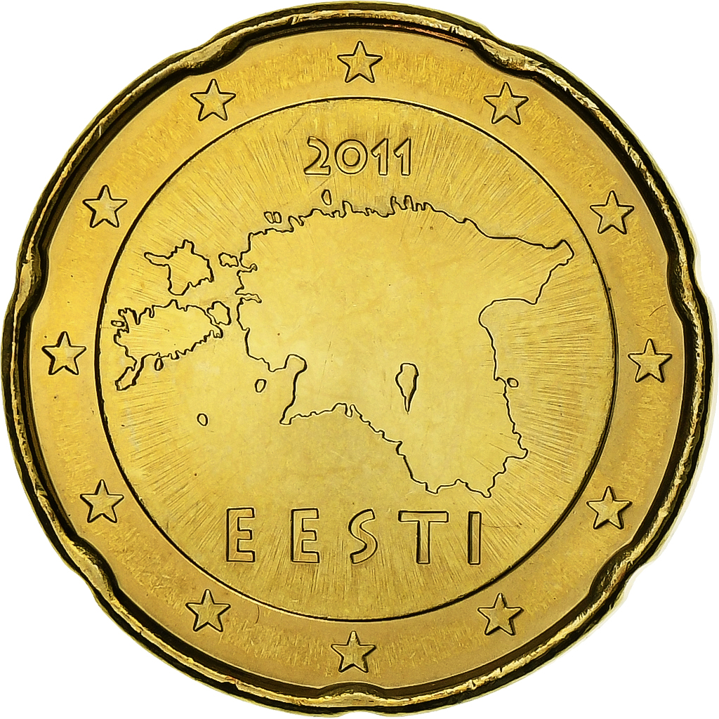 Estonia, 20 Euro Cent, BU, 2011, Vantaa, Nordic gold, VZ
