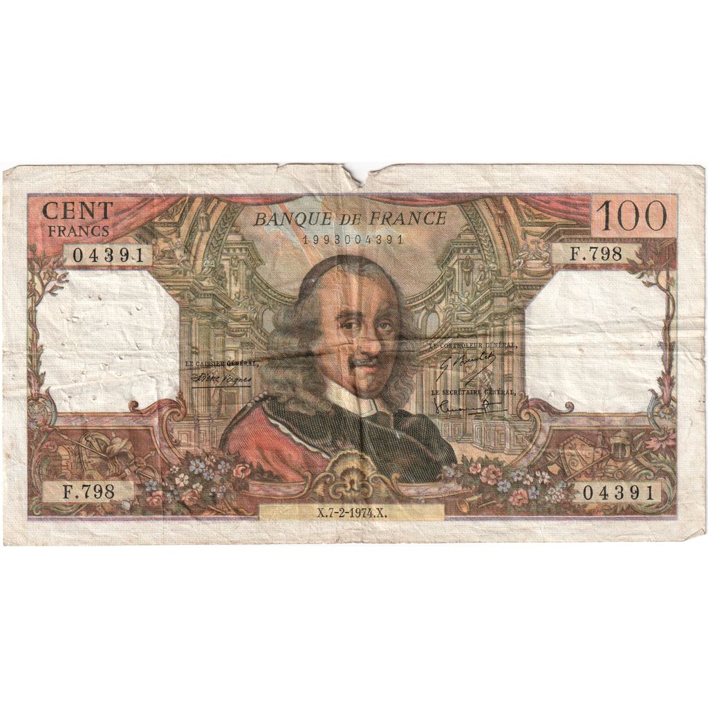 France, 100 Francs, Corneille, 1974-02-07, F.79804391, VF(20-25)
