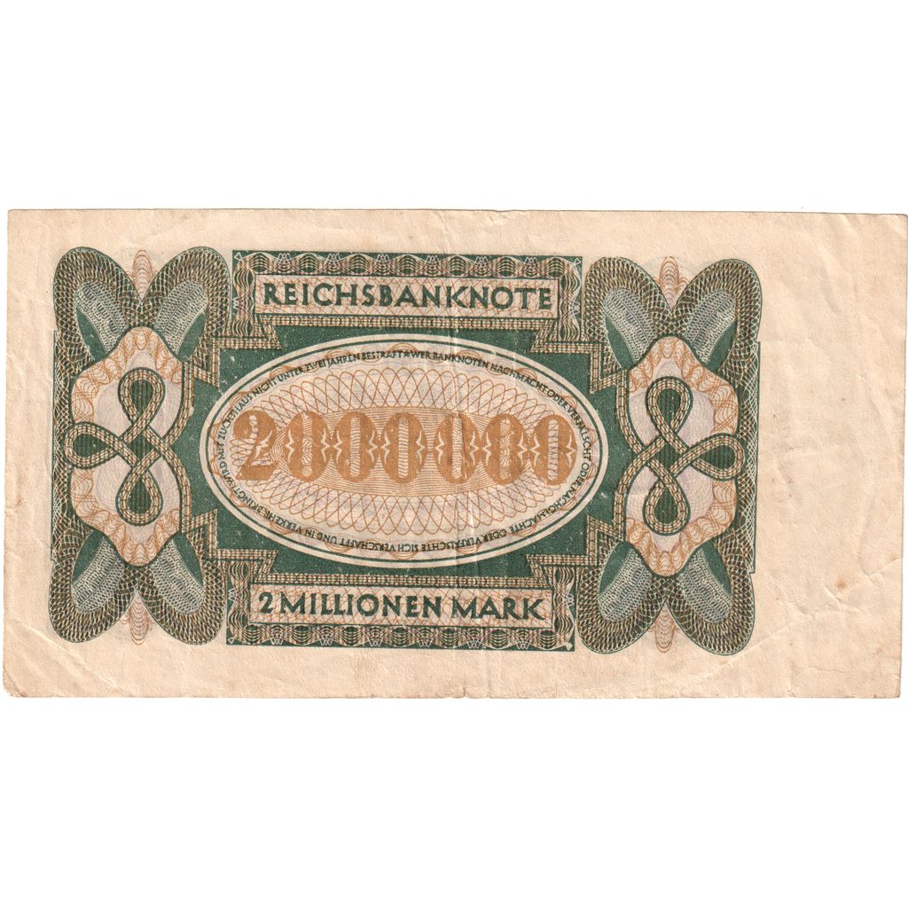 Germany, 2 Millionen Mark, 1923-07-23, EF(40-45)