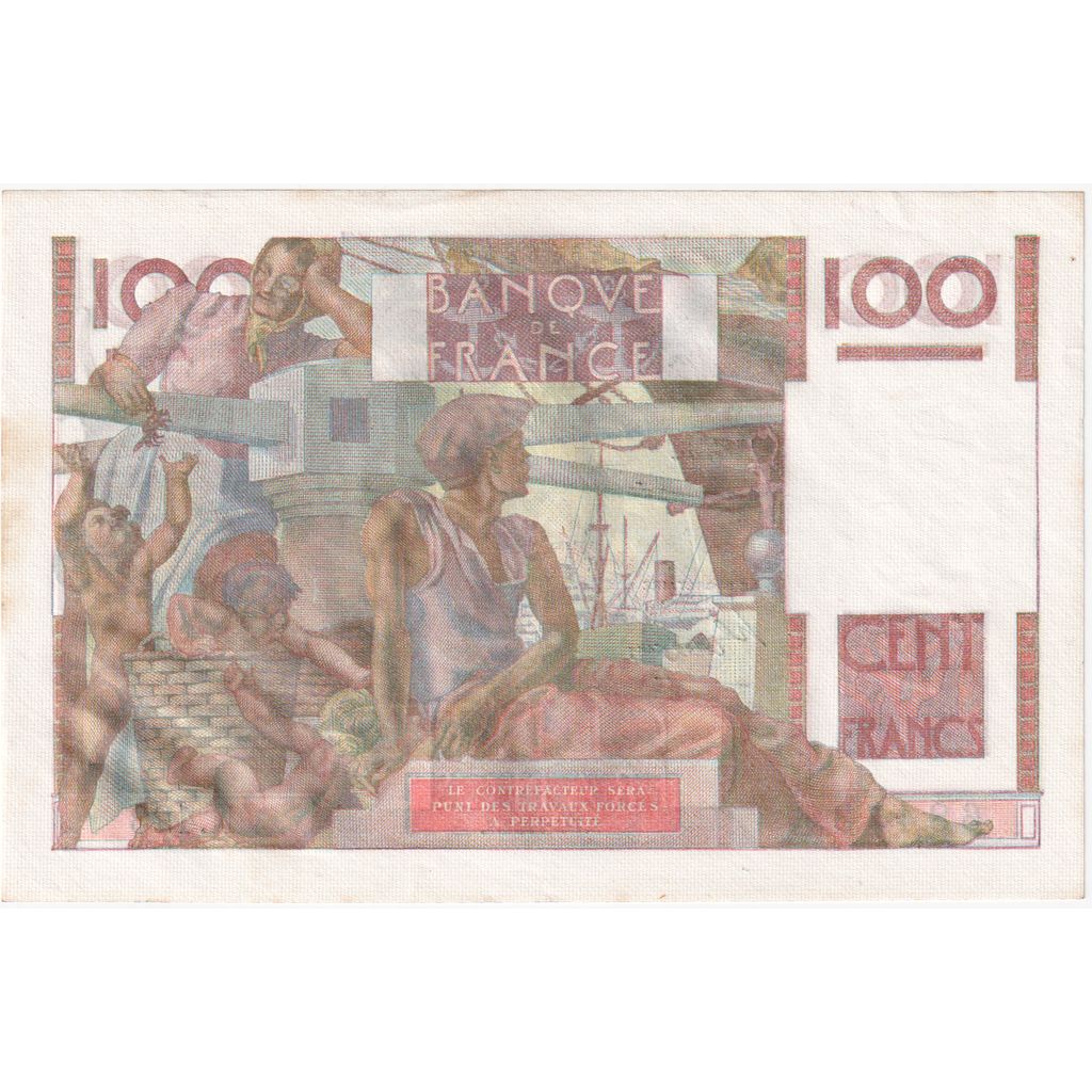 France, 100 Francs, Jeune Paysan, 1952-02-07, N.42368473, AU(55-58)