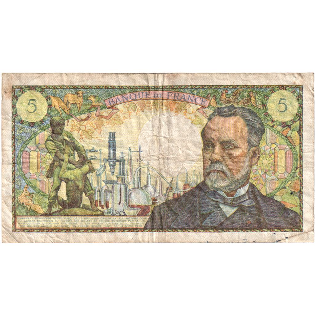 France, 5 Francs, Pasteur, 1969-06-05, N.104, VF(30-35)