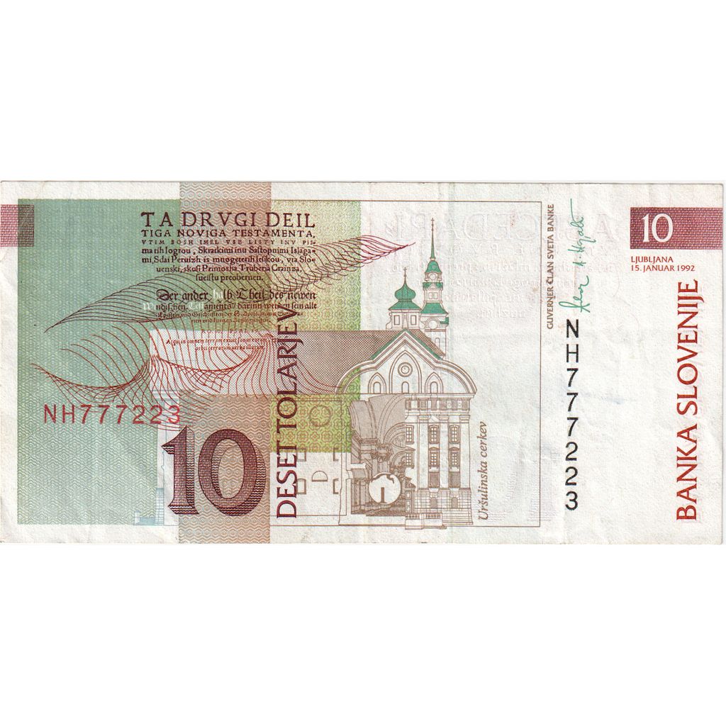 Slovenia, 10 Tolarjev, UNC(65-70)