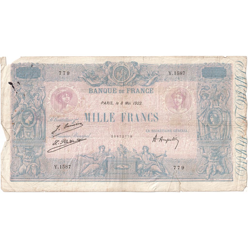Frankrijk, 1000 Francs, 1922-05-08, Y.1587, TB