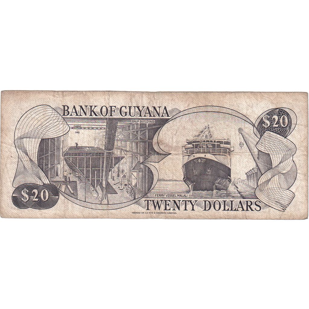 Guyana, 20 Dollars, EF(40-45)