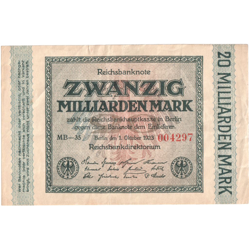 Germany, 20 Milliarden Mark, 1923-10-01, AU