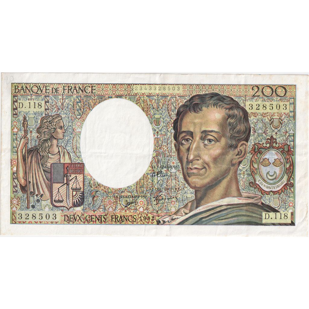 France, 200 Francs, Montesquieu, D.118, AU(55-58)