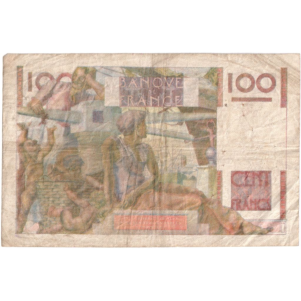 Frankreich, 100 Francs, Jeune Paysan, 1954-03-04, B.589, filigrane inversé, S