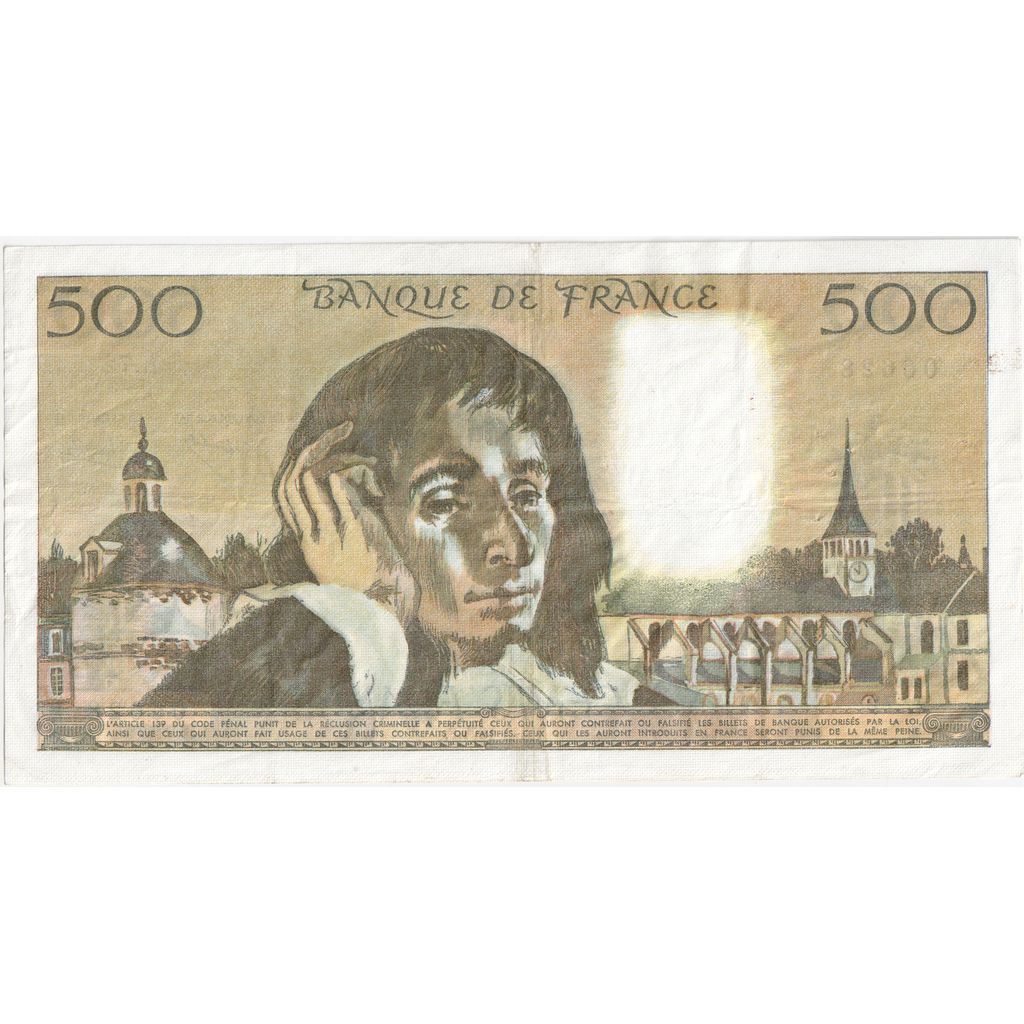 France, 500 Francs, Pascal, 1977-02-03, L.72, EF(40-45)