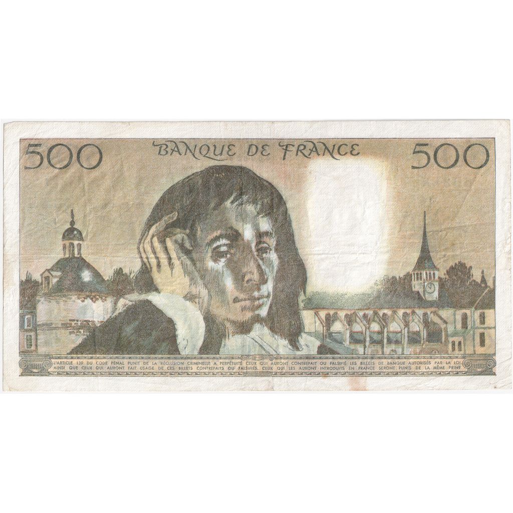 France, 500 Francs, Pascal, 1985-01-03, E.219, EF(40-45)