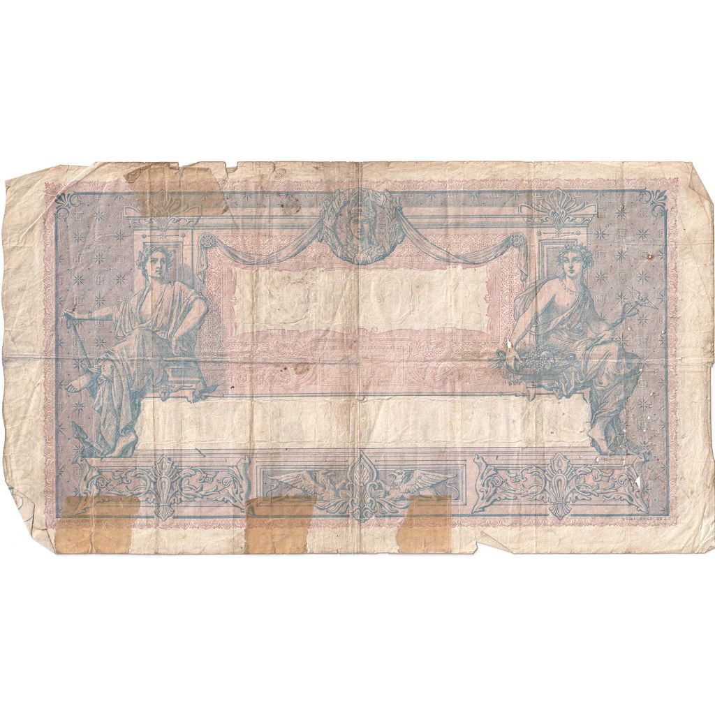 France, 1000 Francs, Bleu et Rose, 1917-07-21, O.1092, VF(20-25)