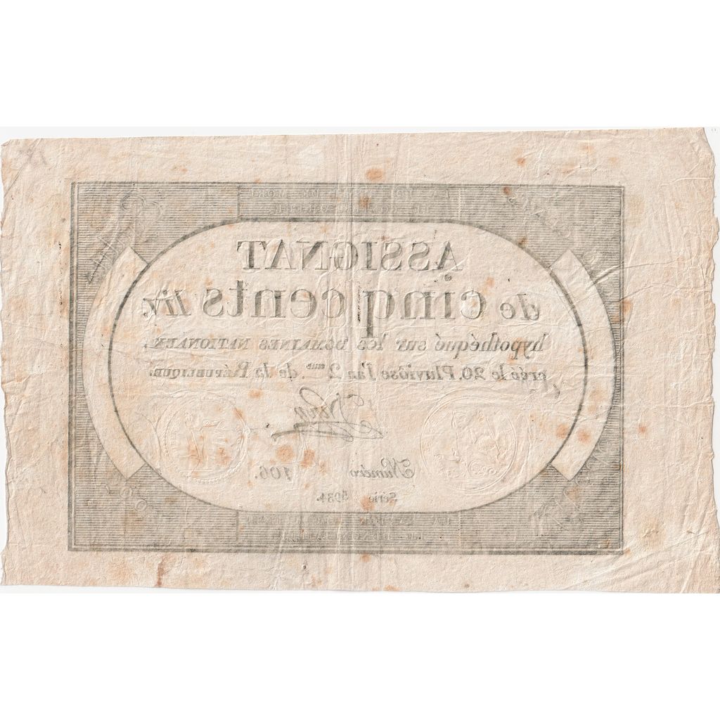 France, 500 Livres, 8.2.1794, EF(40-45)