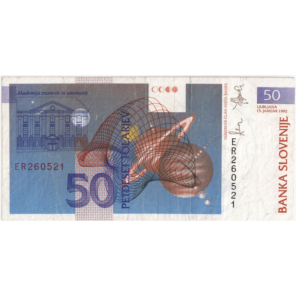 Slovenia, 50 Tolarjev, 1992-01-15, EF(40-45)