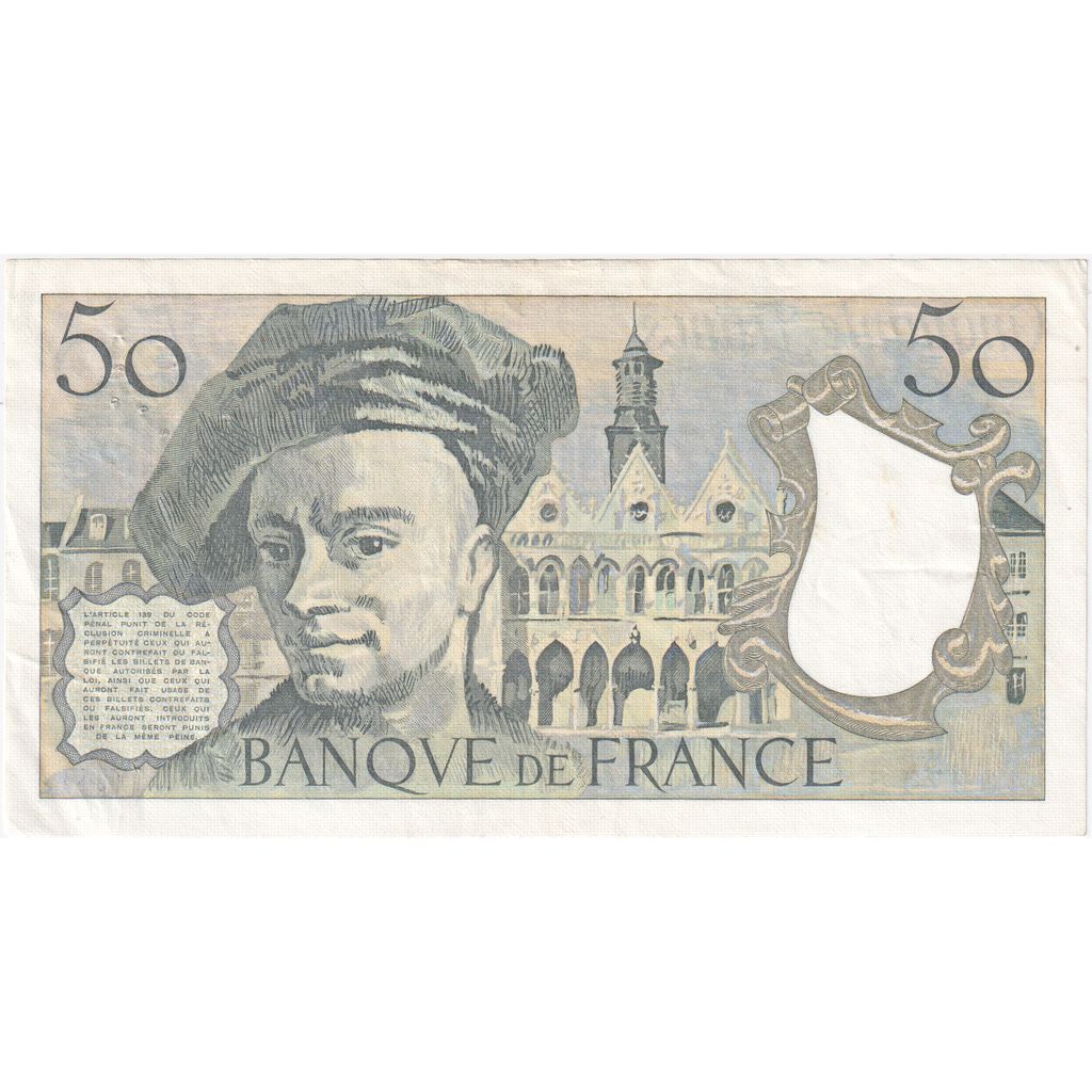 France, 50 Francs, Quentin de La Tour, 1985, Y.41, EF(40-45)