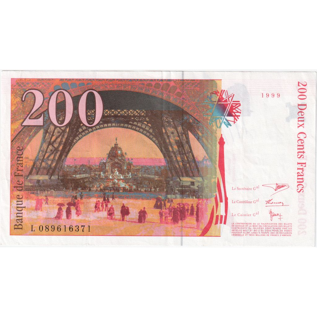 France, 200 Francs, Eiffel, L089616371, EF(40-45)