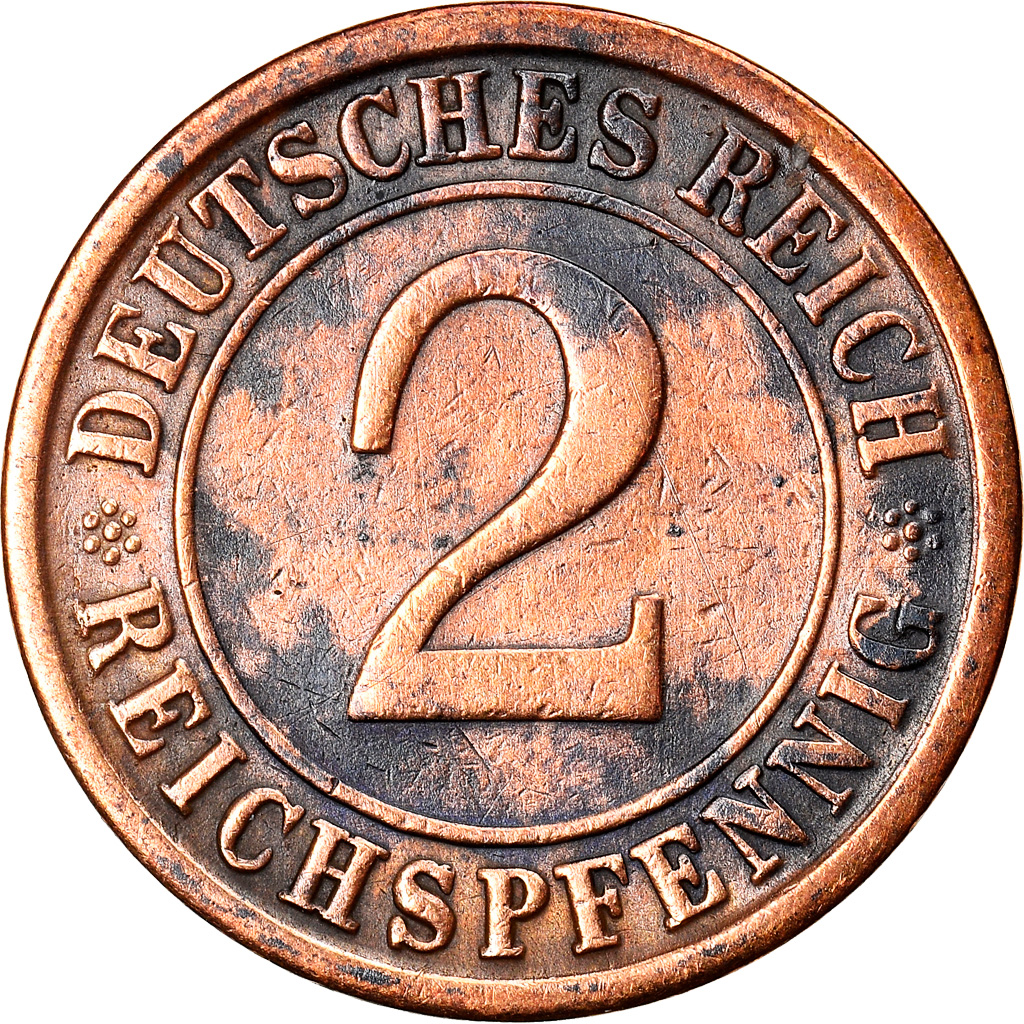 Coin, GERMANY, WEIMAR REPUBLIC, 2 Reichspfennig, 1924, Berlin, 