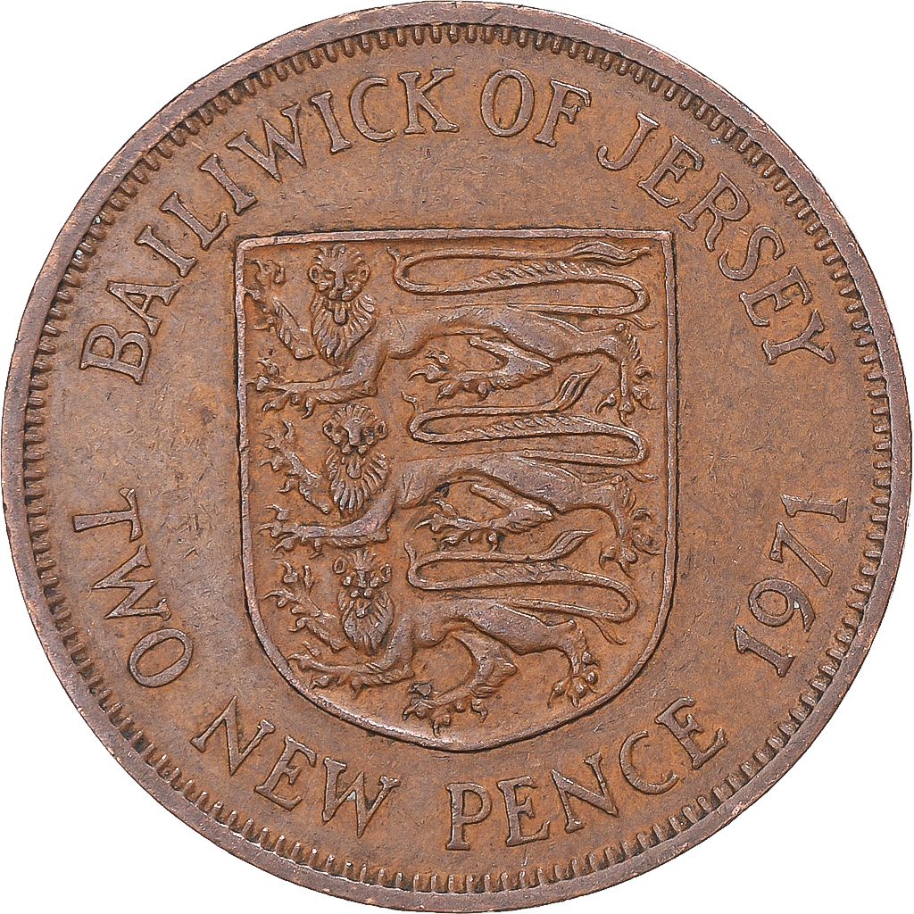 Coin, Jersey, 2 New Pence, 1971