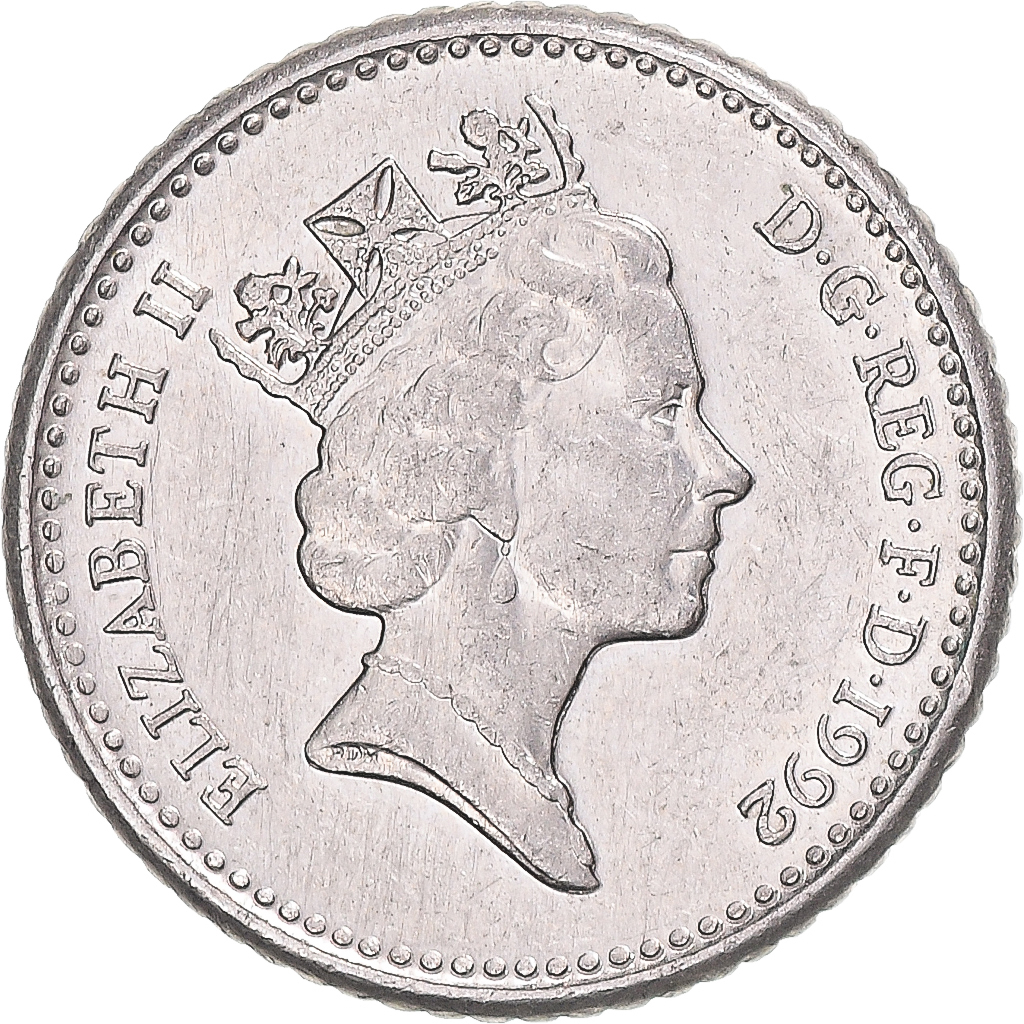 Coin, Great Britain, 5 Pence, 1992