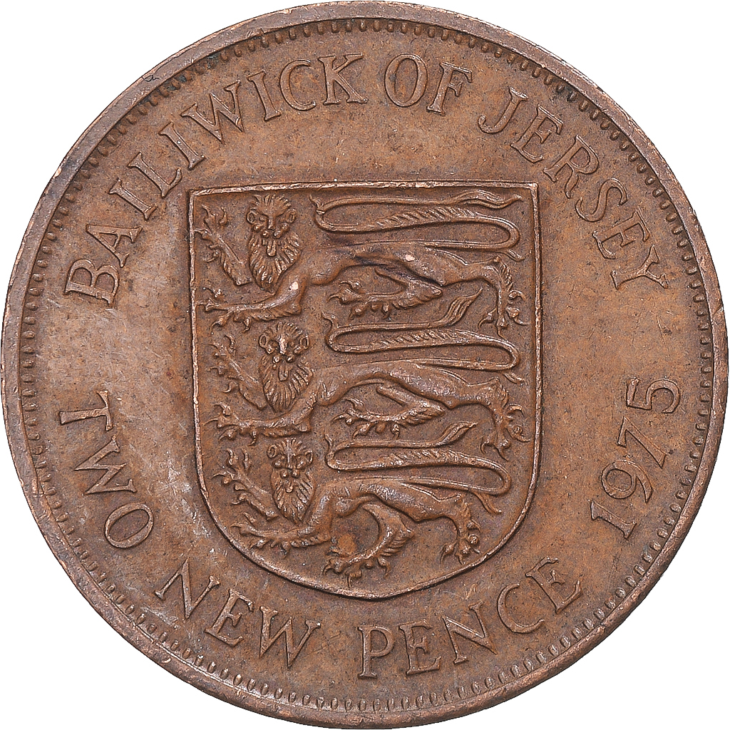 Coin, Jersey, 2 New Pence, 1975