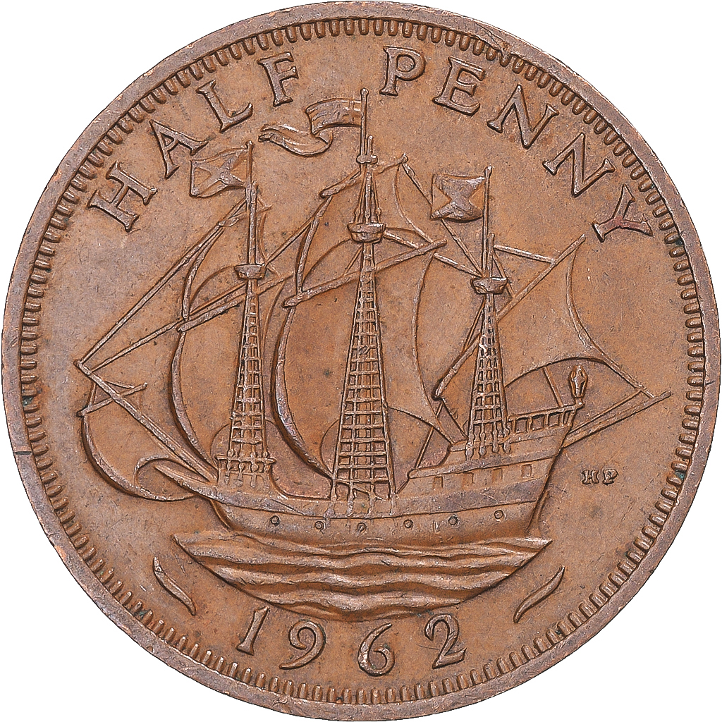 Coin, Great Britain, 1/2 Penny, 1962