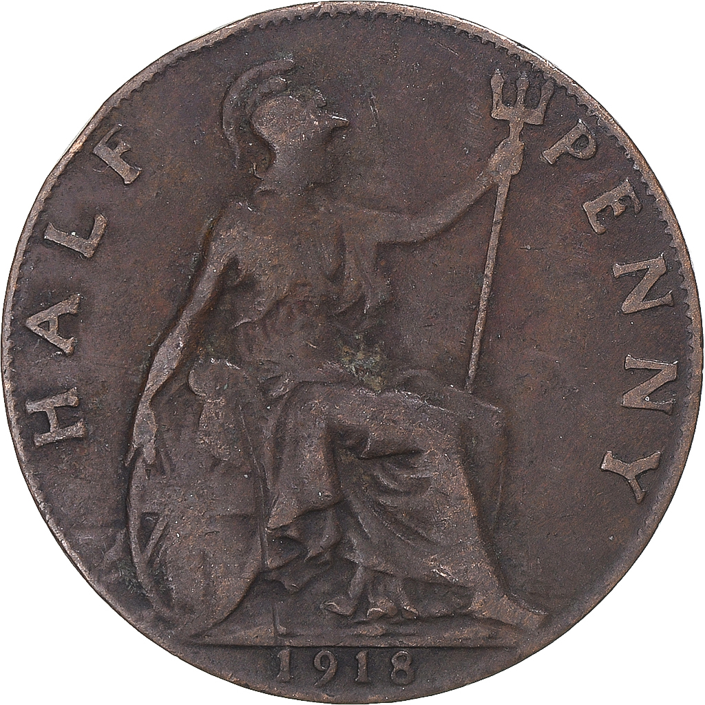 Coin, Great Britain, 1/2 Penny, 1918