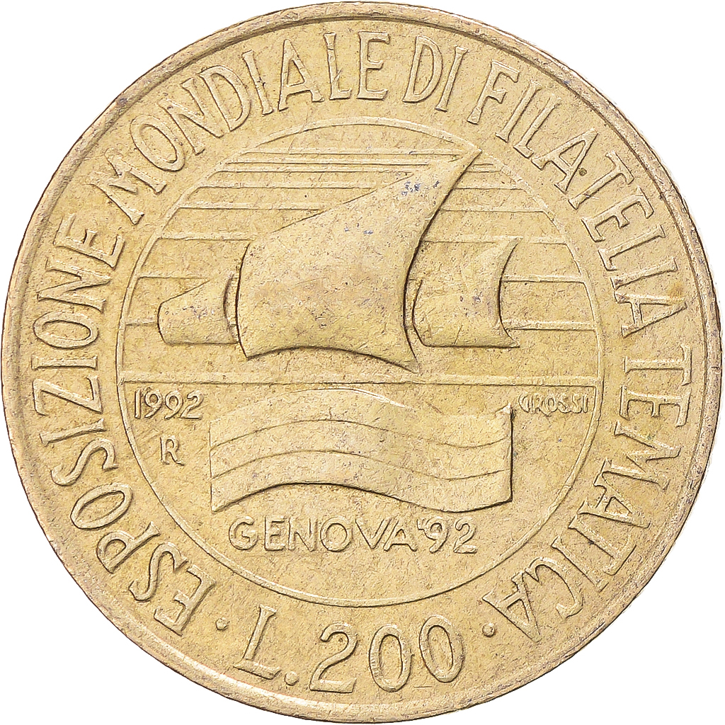 Coin, Italy, 200 Lire, 1992
