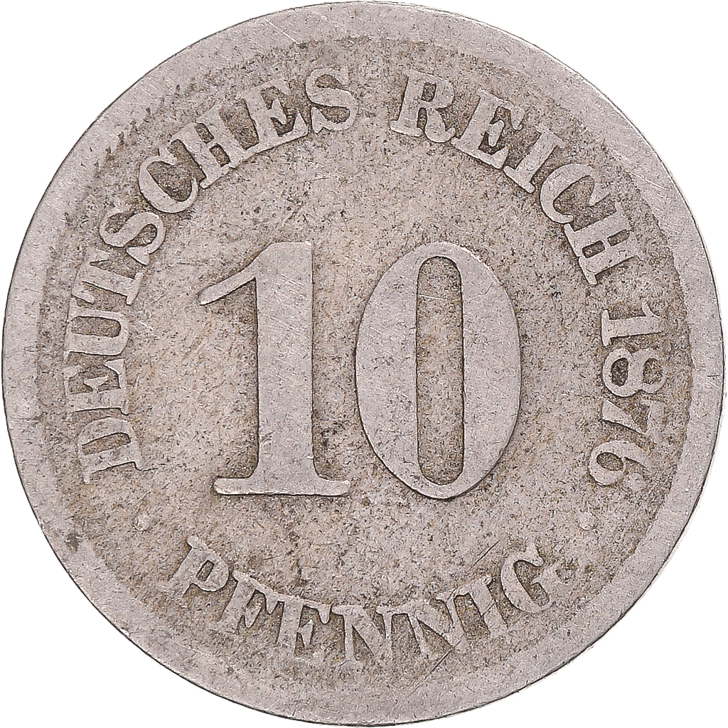 Coin, Germany, 10 Pfennig, 1876