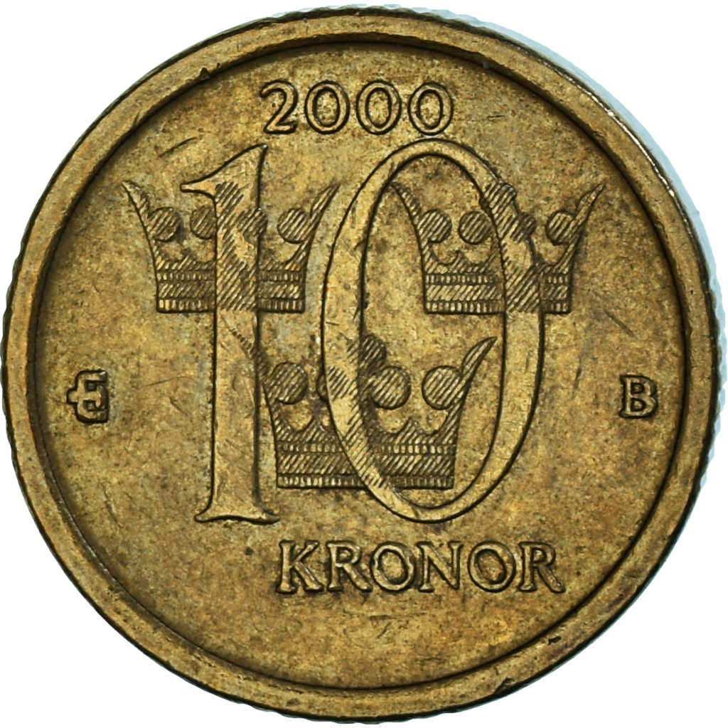 Moneta, Svezia, 10 Kronor, 2000