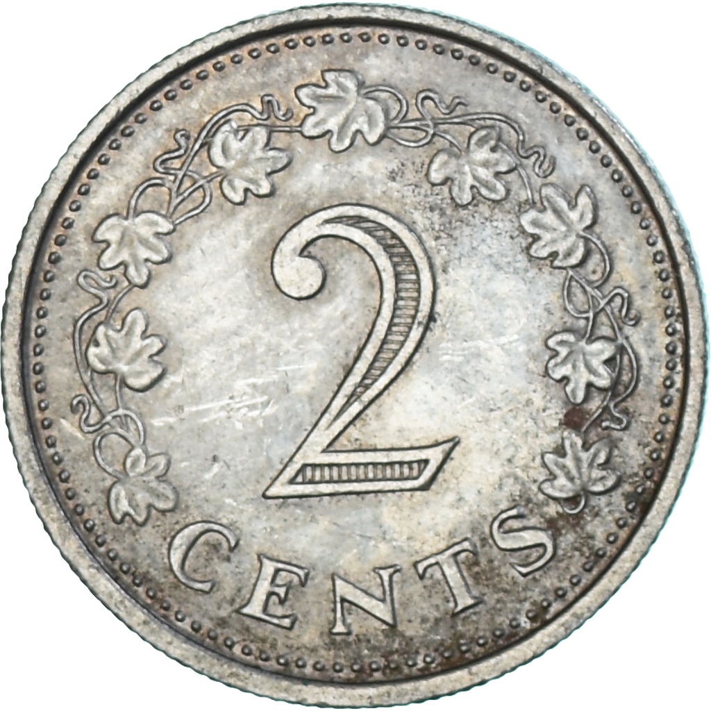 Coin, Malta, 2 Cents, 1972