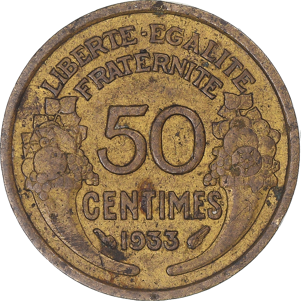 Coin, France, 50 Centimes, 1933