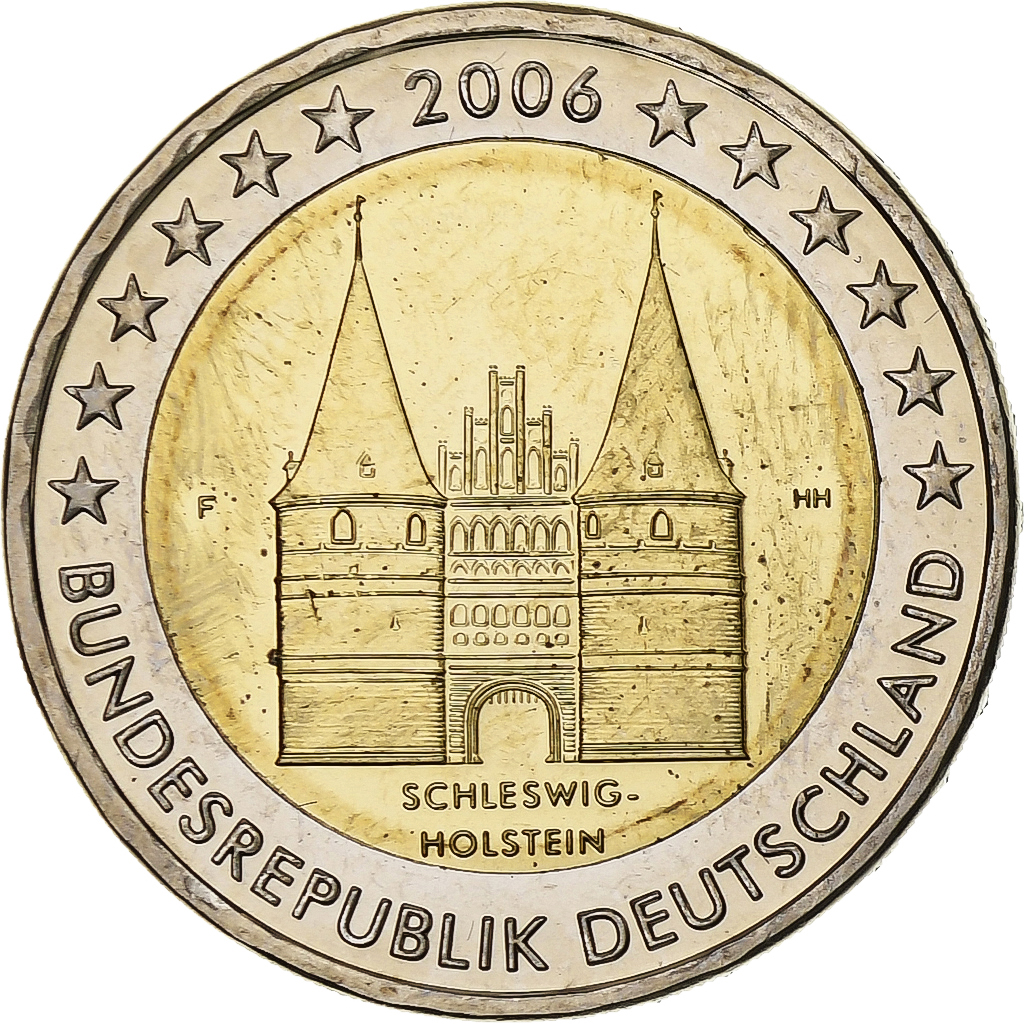 Deutschland, 2 Euro, Schleswig-Holstein, 2006, Stuttgart, Bi-Metallic, VZ+